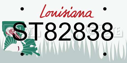 ST82838 Louisiana License Plate