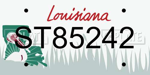 ST85242 Louisiana License Plate
