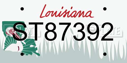 ST87392 Louisiana License Plate