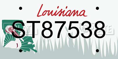 ST87538 Louisiana License Plate
