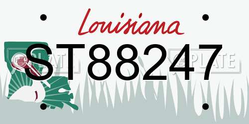 ST88247 Louisiana License Plate