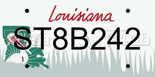 ST8B242 Louisiana License Plate