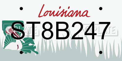 ST8B247 Louisiana License Plate