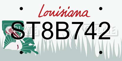 ST8B742 Louisiana License Plate