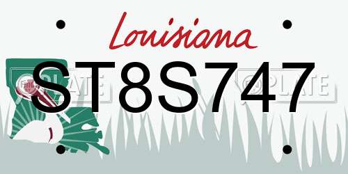 ST8S747 Louisiana License Plate