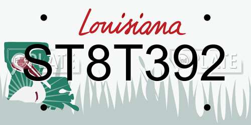 ST8T392 Louisiana License Plate