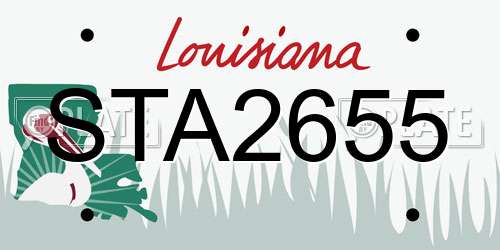 STA2655 Louisiana License Plate