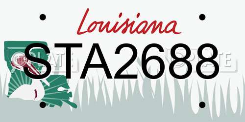STA2688 Louisiana License Plate