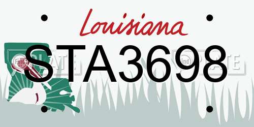 STA3698 Louisiana License Plate
