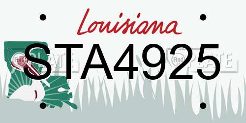 STA4925 Louisiana License Plate