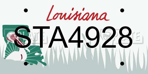 STA4928 Louisiana License Plate