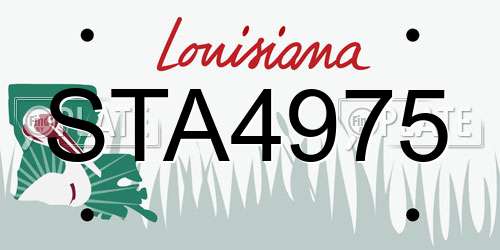 STA4975 Louisiana License Plate
