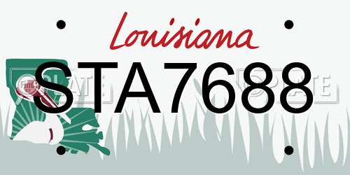 STA7688 Louisiana License Plate