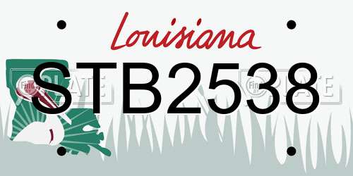 STB2538 Louisiana License Plate