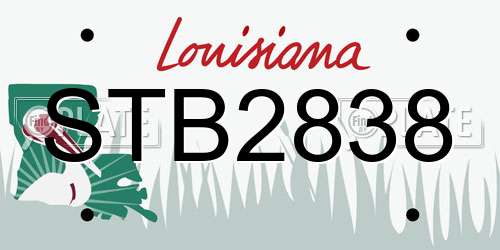 STB2838 Louisiana License Plate