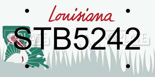 STB5242 Louisiana License Plate