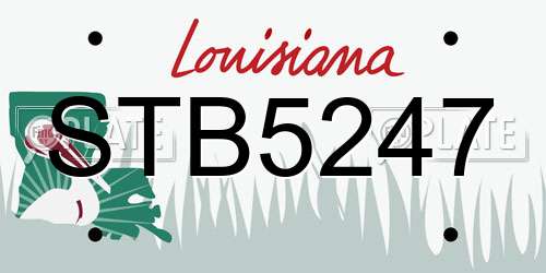 STB5247 Louisiana License Plate