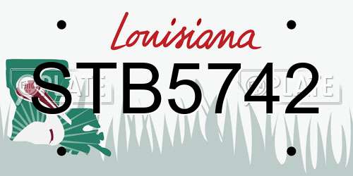 STB5742 Louisiana License Plate