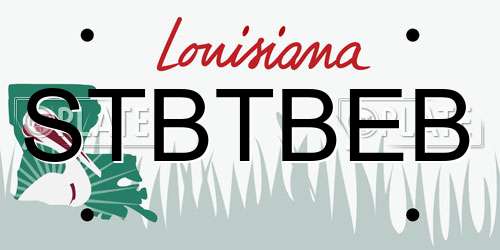 STBTBEB Louisiana License Plate