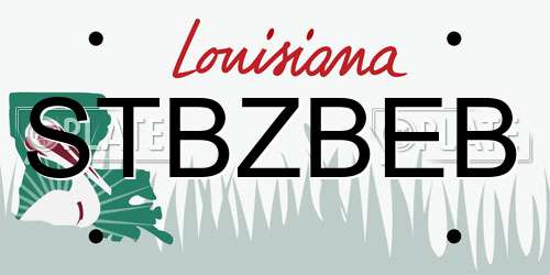 STBZBEB Louisiana License Plate