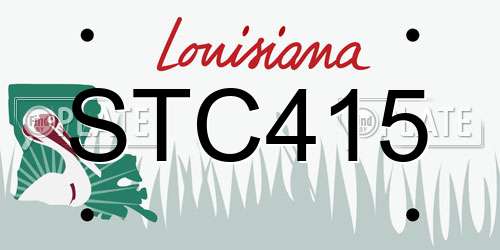 STC415 Louisiana License Plate