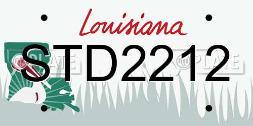 STD2212 Louisiana License Plate
