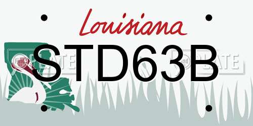STD63B Louisiana License Plate