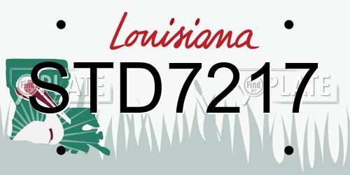 STD7217 Louisiana License Plate