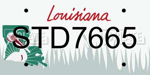 STD7665 Louisiana License Plate