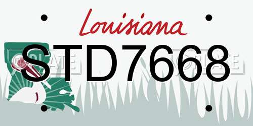 STD7668 Louisiana License Plate