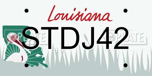 STDJ42 Louisiana License Plate