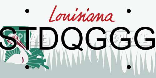STDQGGG Louisiana License Plate