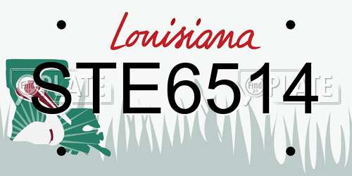 STE6514 Louisiana License Plate