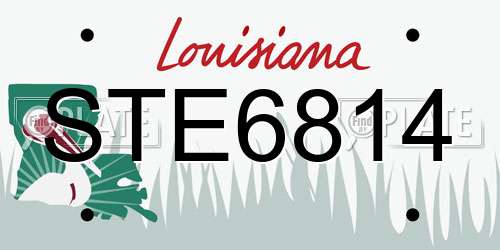 STE6814 Louisiana License Plate