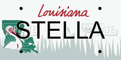 STELLA Louisiana License Plate