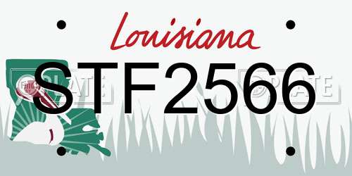 STF2566 Louisiana License Plate