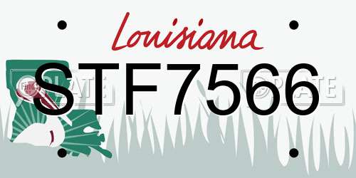 STF7566 Louisiana License Plate