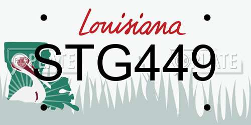 STG449 Louisiana License Plate