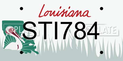 STI784 Louisiana License Plate