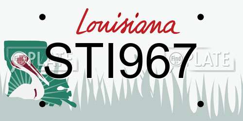 STI967 Louisiana License Plate