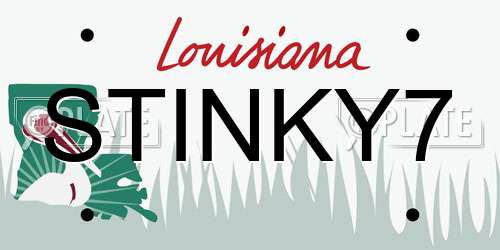 STINKY7 Louisiana License Plate