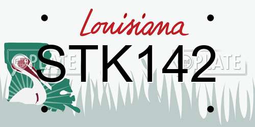 STK142 Louisiana License Plate