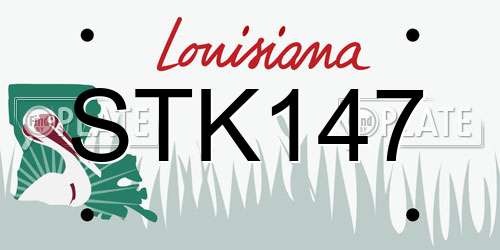 STK147 Louisiana License Plate