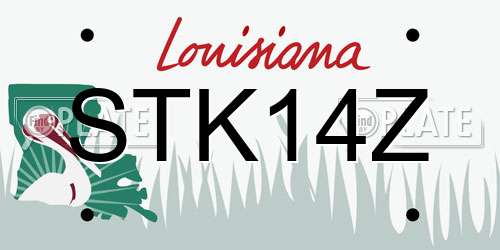 STK14Z Louisiana License Plate