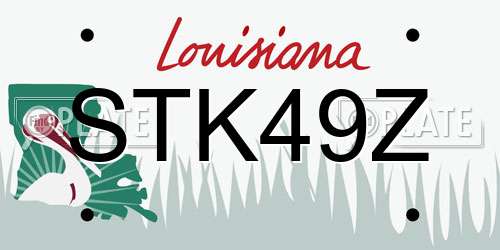 STK49Z Louisiana License Plate