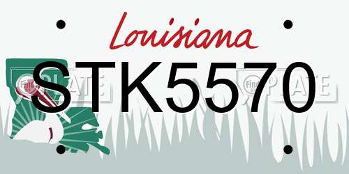 STK5570 Louisiana License Plate