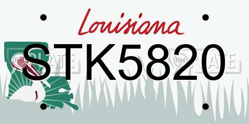 STK5820 Louisiana License Plate