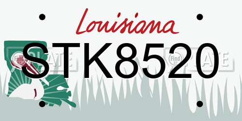 STK8520 Louisiana License Plate