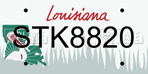 STK8820 Louisiana License Plate