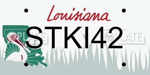 STKI42 Louisiana License Plate